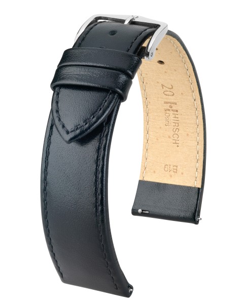 HIRSCH XS Uhrenarmband Rindboxleder "Osiris", 16 mm, schwarz, neu!