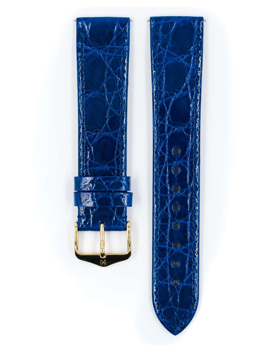 Krokodilleder Armband Mit Faltschließe 12–24 Mm – Ersatzarmband Für Herren- & Damenuhren In Schwarz, Braun, Blau