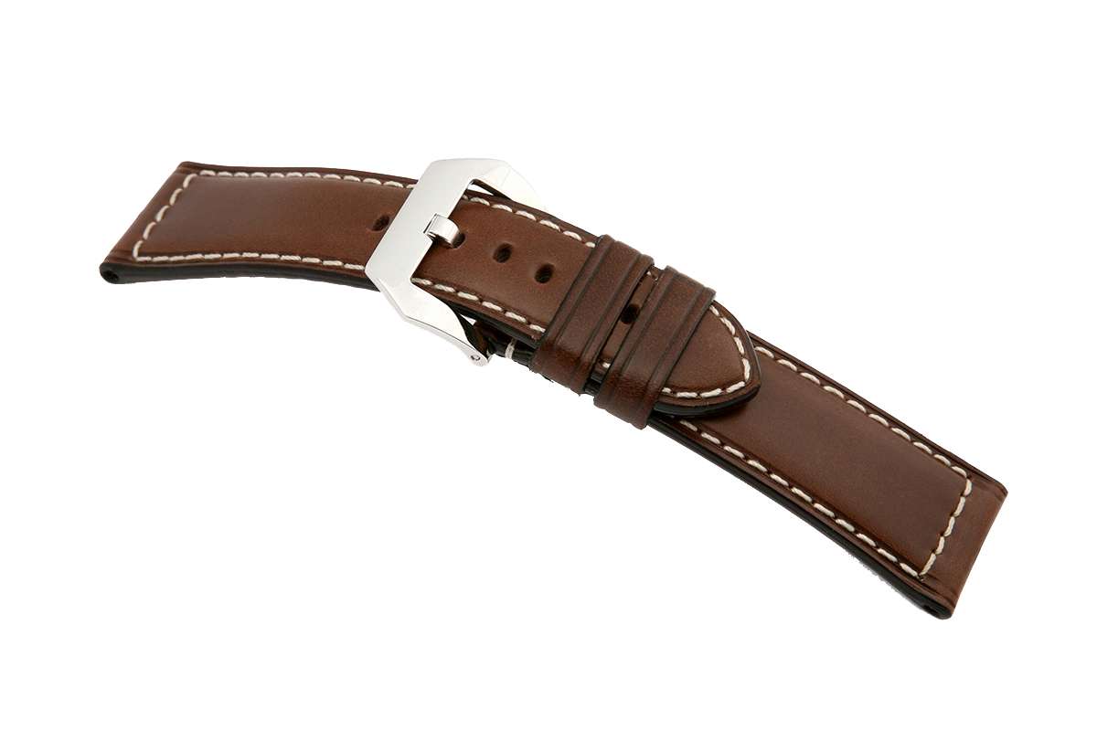 Rios1931 Uhrenarmband Engineer Echt Juchtenleder Schwarz-ON 20/18 Mm