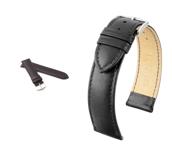 HIRSCH XS French Sheepskin Watch Band "Merino", 14-20 mm, black, new!